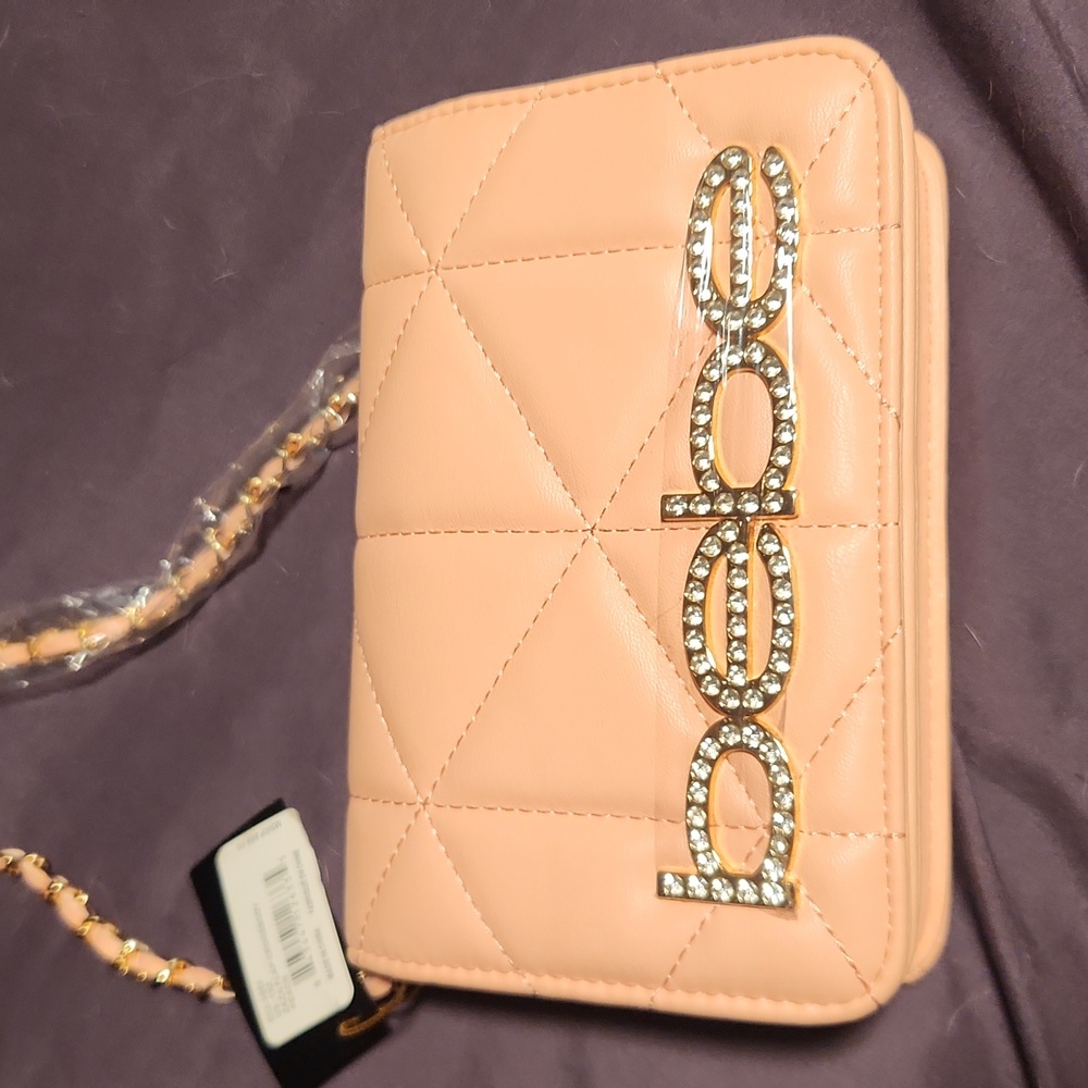 bebe Zaza flip crossbody ...peach